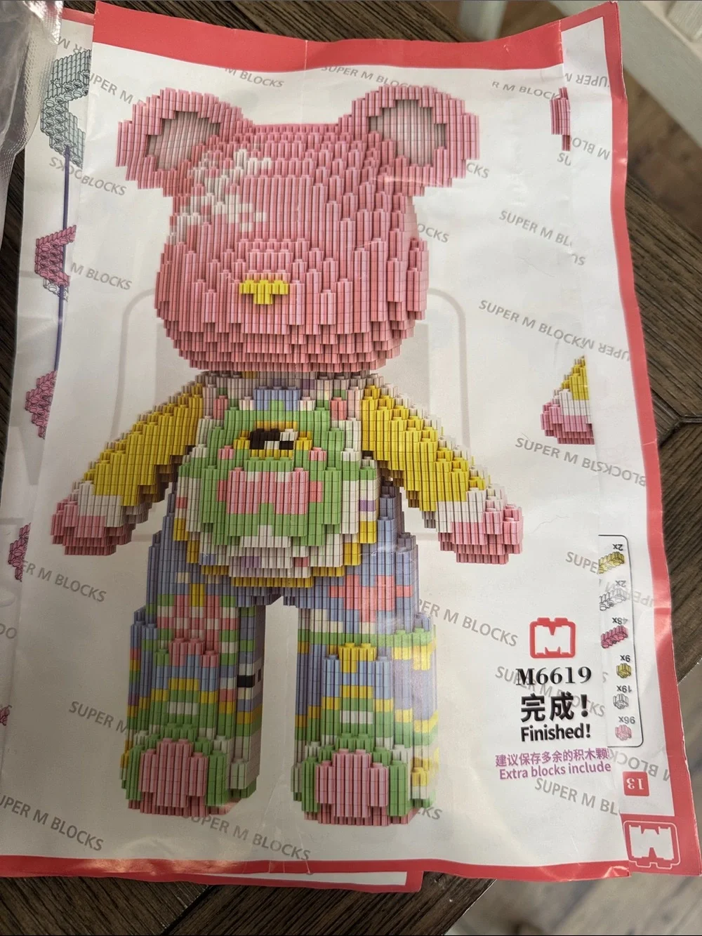 Pink Bear Building Block Toy Set for Kids
